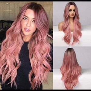 Long pink wig